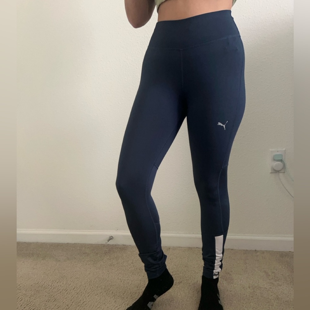 Puma Dark Blue Leggings with White Logo